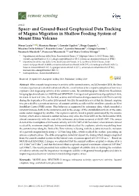 And Ground-Based Geophysical Data Tracking of Magma Migration in Shallow Feeding System of Mount Etna Volcano