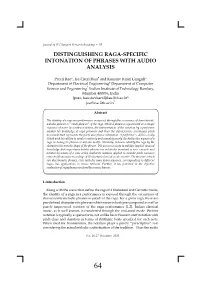 Distinguishing Raga-Specific Intonation of Phrases with Audio Analysis