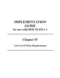 IMPLEMENTATION GUIDE for Use with DOE M 435.1-1