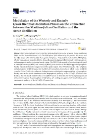 Modulation of the Westerly and Easterly Quasi-Biennial Oscillation Phases on the Connection Between the Madden–Julian Oscillation and the Arctic Oscillation