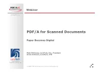 PDF/A for Scanned Documents