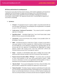 Terms and Conditions for UPI