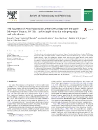 The Occurrence of Pinus Massoniana Lambert (Pinaceae) from the Upper Miocene of Yunnan, SW China and Its Implications for Paleogeography and Paleoclimate