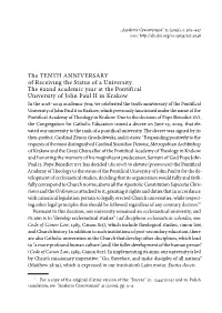 The TENTH ANNIVERSARY of Receiving the Status of a University