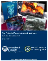 (U) Potential Terrorist Attack Methods Joint Special Assessment