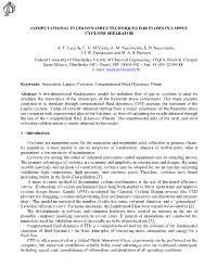 Computational Fluid Dynamics Techniques for Flows in Lapple Cyclone Separator