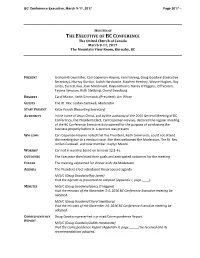 Conference Executive Minutes