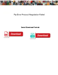 Ftp Error Protocol Negotiation Failed