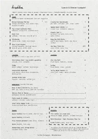 Lunch & Dinner (Sample)