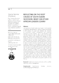 Reflecting on the Root Causes of South Sudan Secession 135