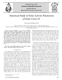 Statistical Study of Solar Activity Parameters of Solar Cycle 24