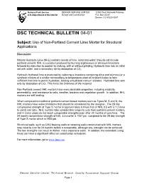 Use of Non-Portland Cement Lime Mortar for Structural Applications