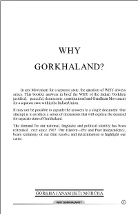 Why Gorkhaland?