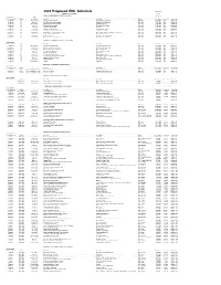 2020 Proposed WSL Schedule
