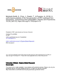A Performance Analysis of the First Generation of HPC-Optimized Arm Processors