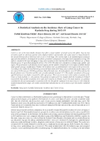 A Statistical Analysis on the Incidence Rate of Lung Cancer In