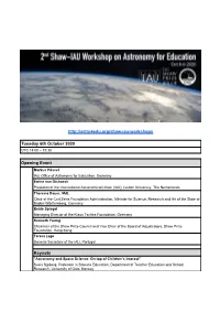 Agenda Shaw-Workshop UTC