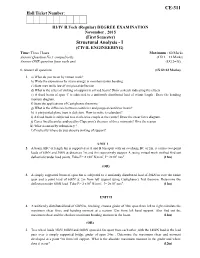 CE-311 Structural Analysis