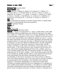 Greater Annual Macrophyte Abundance in Warmer Locations in Consequence of Nutrients in Lakes V205a Page 2 the Longer Plant Growing-Season