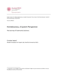 Homelessness, a System Perspective