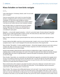 Klaus Schulten on How Birds Navigate