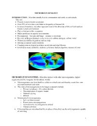 Microbes in Ecology Introduction