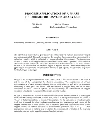 Process Applications of Phase Fluorometric Oxygen Analyzers