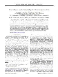 Transconductance Quantization in a Topological Josephson Tunnel Junction Circuit
