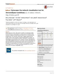 Cytoscape: the Network Visualization Tool for Genomespace Workflows[V2