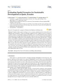 Evaluating Spatial Scenarios for Sustainable Development in Quito, Ecuador
