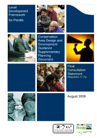 Local Development Framework for Pendle Conservation Area Design and Development Guidance Supplementary Planning Document Final