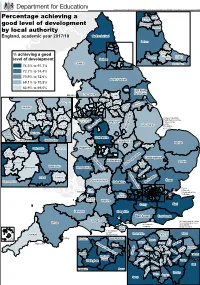 Percentage Achieving a Good Level of Development by Local Authority