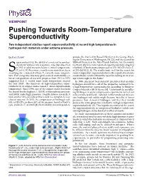 Pushing Towards Room-Temperature Superconductivity