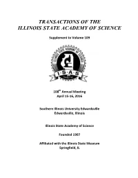 Transactions of the Illinois State Academy of Science