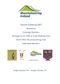 Autumn Gathering 2017 Hosted by Crannagh Ramblers Donegal Co