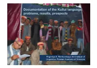 Documentation of the Kullui Language: Problems, Results, Prospects
