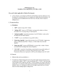 NYSE National, Inc. Schedule of Fees and Rebates As of July 1, 2021