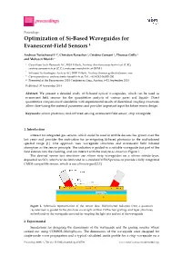Optimization of Si-Based Waveguides for Evanescent-Field Sensors †