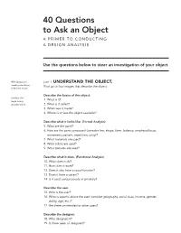 40 Questions to Ask an Object 22