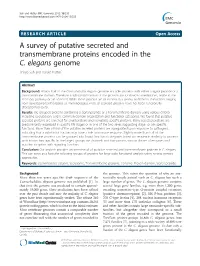 A Survey of Putative Secreted and Transmembrane Proteins Encoded in the C