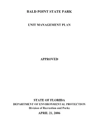 Bald Point State Park 2006 Approved Plan.Pdf