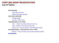 FORT BELKNAP RESERVATION List of Topics