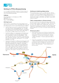 Getting to PTB in Braunschweig