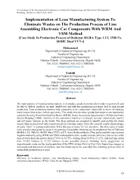 Implementation of Lean Manufacturing System to Eliminate