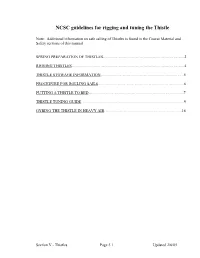 NCSC Guidelines for Rigging and Tuning the Thistle