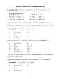 Sequent and Theorem Introduction