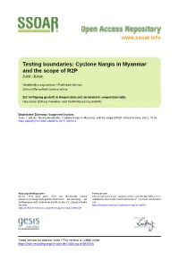 Testing Boundaries: Cyclone Nargis in Myanmar and the Scope of R2P Junk, Julian