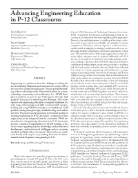 Advancing Engineering Education in P-12 Classrooms