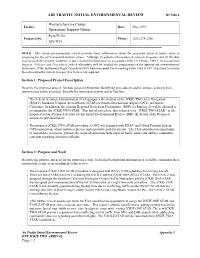 AIR TRAFFIC INITIAL ENVIRONMENTAL REVIEW Page