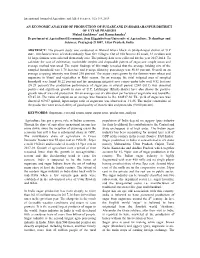 An Economic Analysis of Production of Sugarcane In